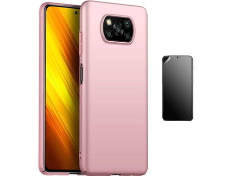 Kit Carcasa y Protector Xiaomi Poco X3 Pro Ultimatte Turtleshell Rosa