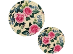 Juego De 2 Hermosos Salvamanteles Algodón Puro Con Forma Flor Para Cocina