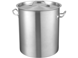Olla de acero inoxidable Succebuy de 42 cuartos con colador y tapa para cocinar
