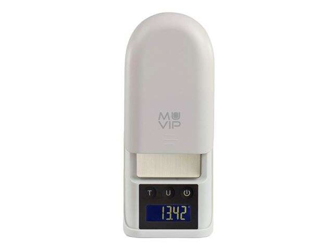 Báscula digital de bolsillo Muvip, superficie de acero inoxidable, sensor de alta precisión, apagado automático, peso máximo 0,300 kilos