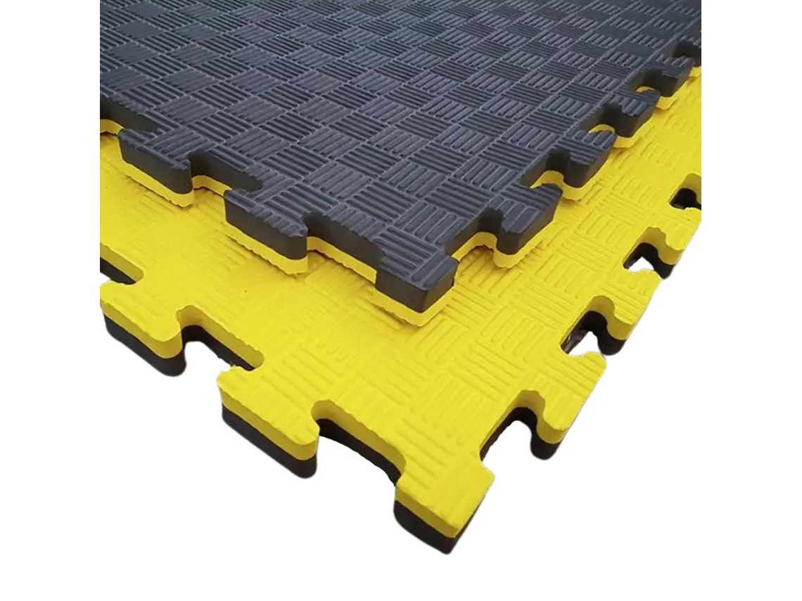 Set de 30 Unidades Puzzle Tatami Profesional 100x100x3 cm Negro y Amarillo Fitness Tech