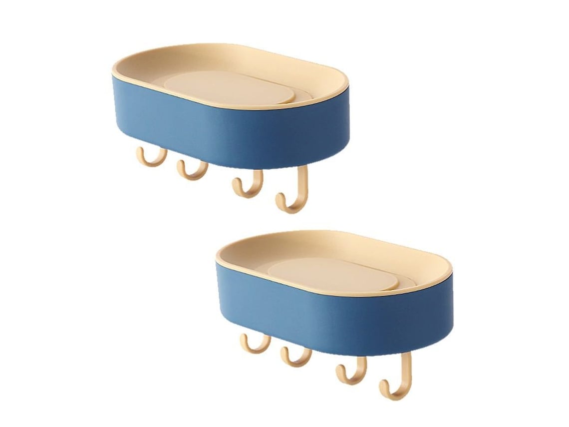 2026-linjou 2 Unidades Portajabones, Diseño Elevado, Portajabones De Pared Para Ducha (azul)