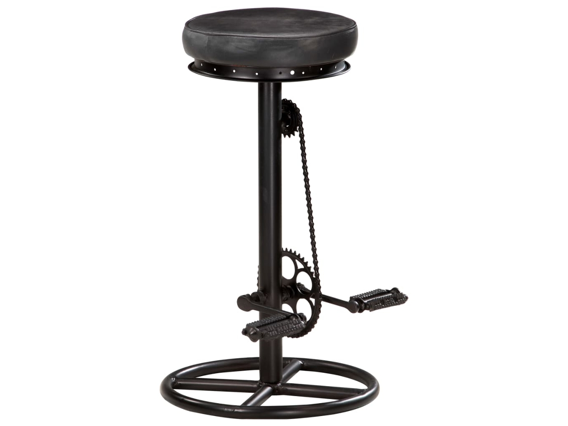 Maison Exclusive - Taburetes De Cocina 2 Unidades Cuero Auténtico De Cabra Negro
