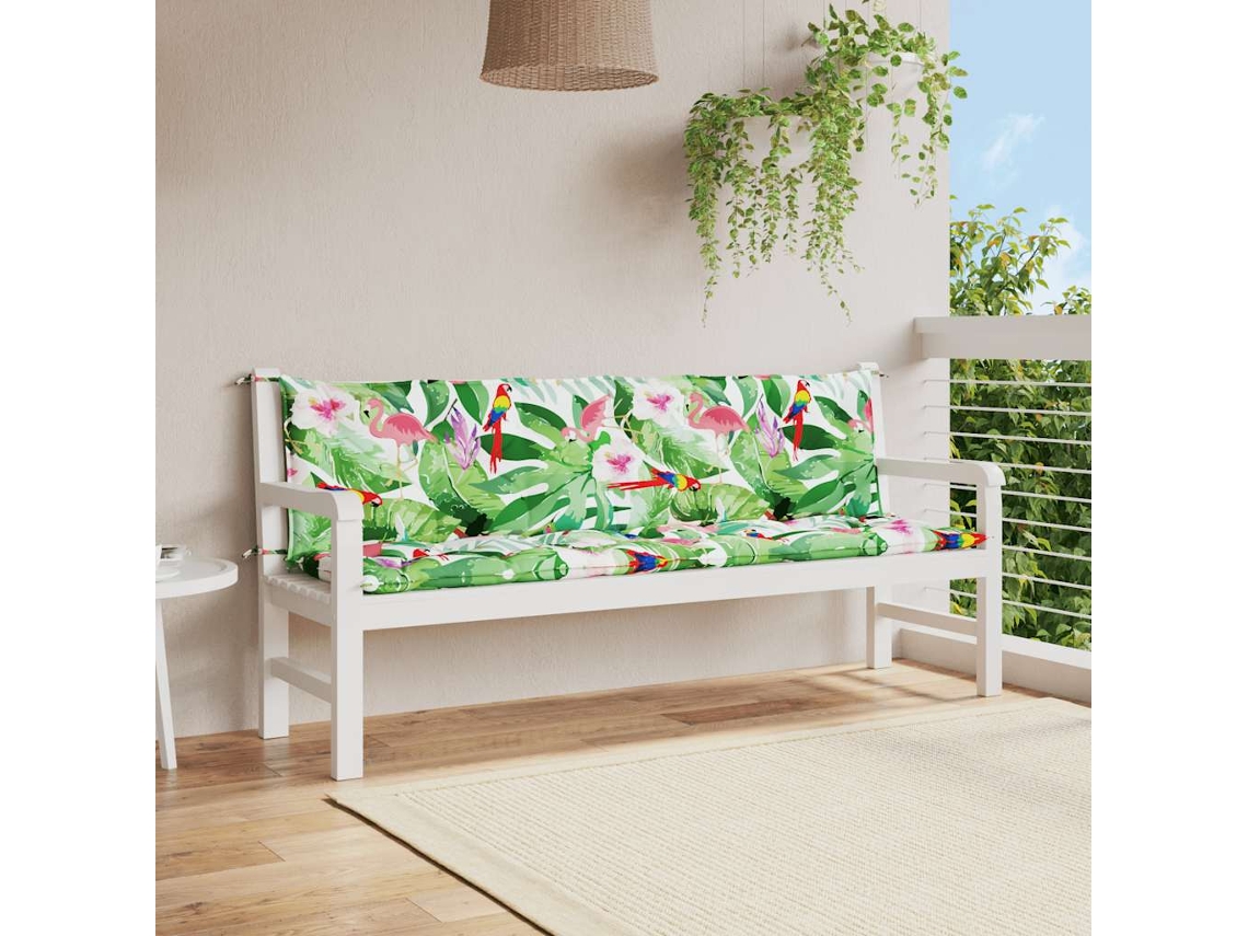 Cojines para banco de jardín, 2 unidades, 200x50x7 cm, tela multicolor HARLANV1