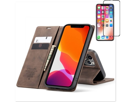 Carcasa y Protector iPhone 12 Pro Max Livro Caseme Elite Marrón