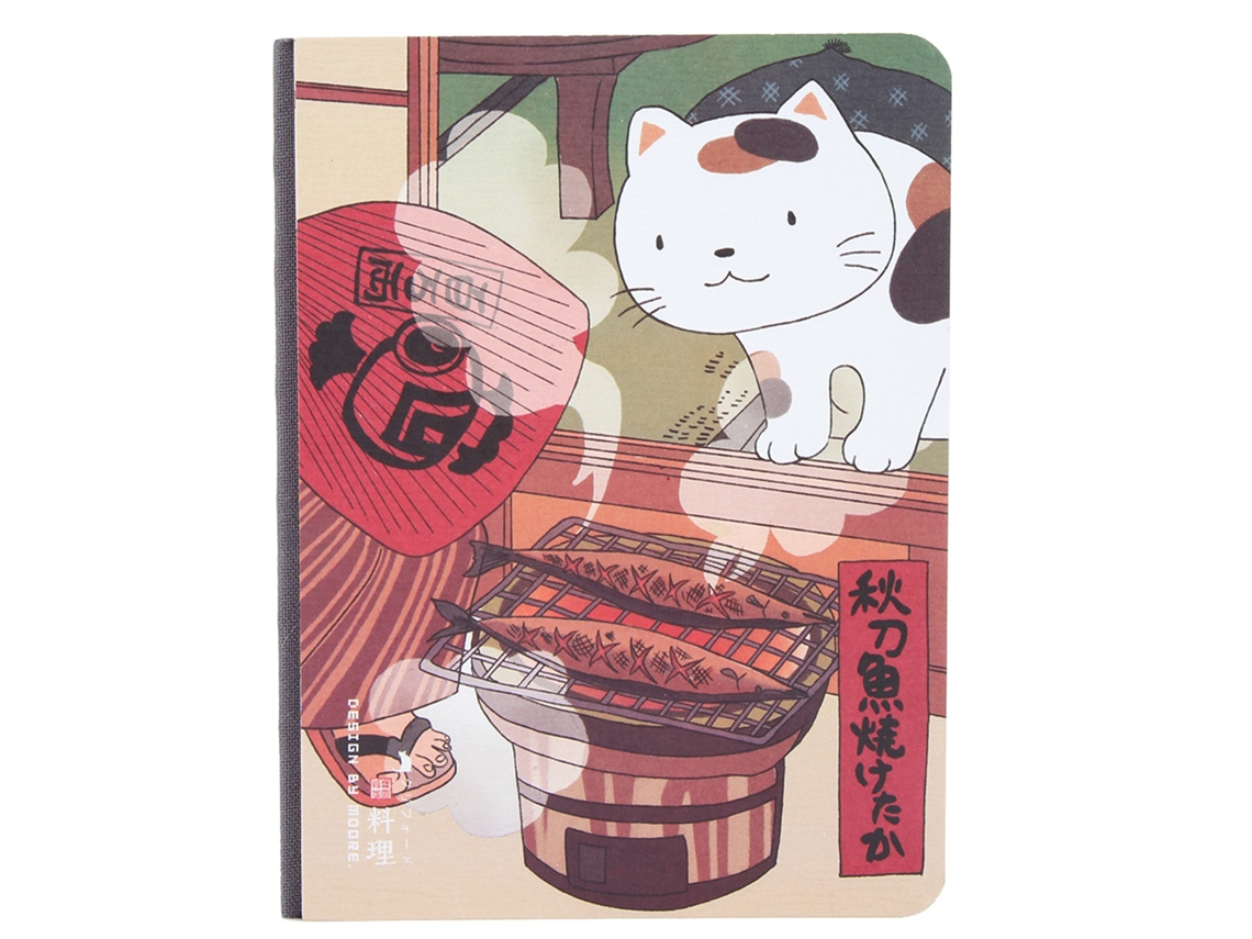 Cuaderno decorativo de dibujo y comida dibujado a mano
