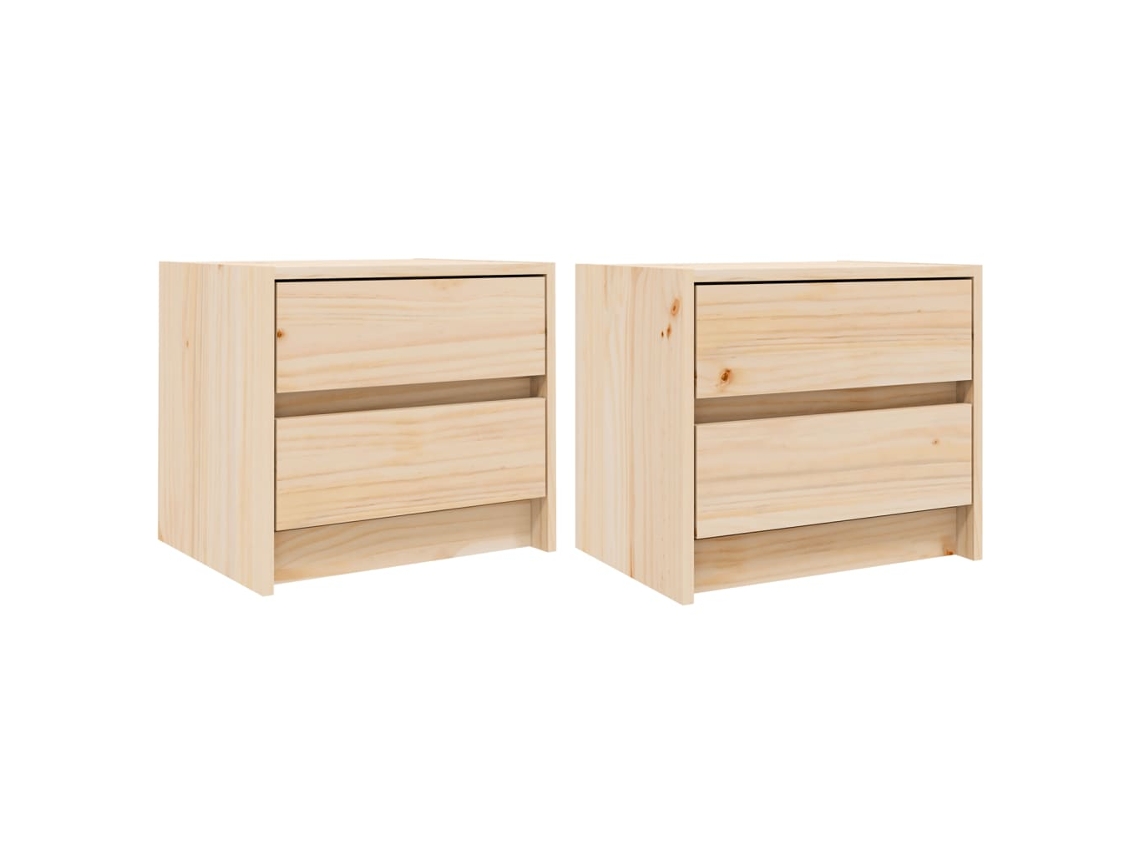 Maison Exclusive - Mesitas De Noche 2 Uds Madera Maciza De Pino 40x31x35,5 Cm