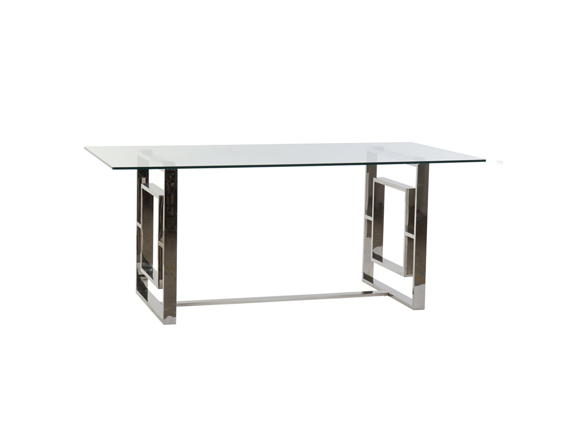 Mesa Comedor Acero Cristal 180x90x75cm
