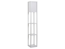 Lámpara de pie, 3 estantes, compatible con bombilla E27, blanca.