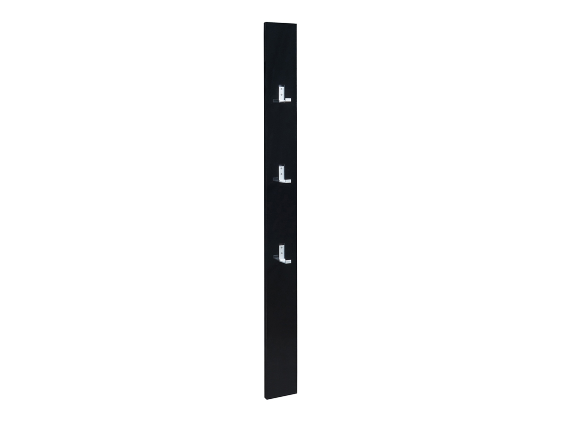 Perchero de pared Hansnes con 3 ganchos plegables, 165 cm, negro, [EN.CASA]