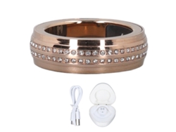 Anillo Inteligente Ip67 Impermeable, Recargable, Podómetro Con Estuche De Carga Y Decoración De Strass 20