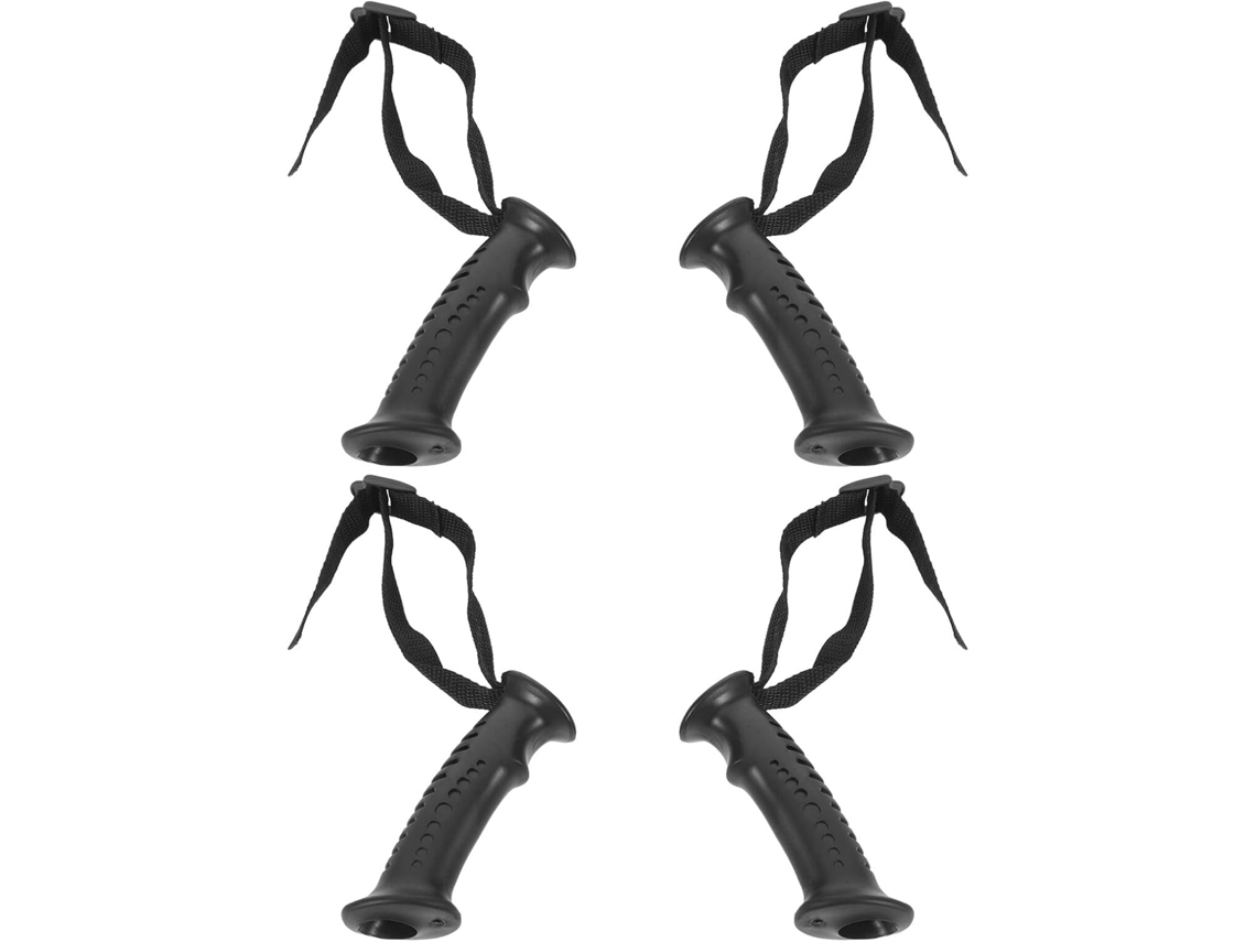 Empuñadura Recta Negra Para Bastones De Trekking, 20 Cm, Juego De 4, Plástico Cómodo.