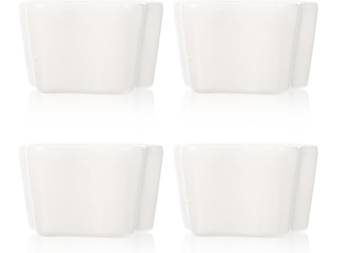 Juego De 4 Cuencos De Cerámica Blanca Con Forma De Estrella Para Té Y Cocina.