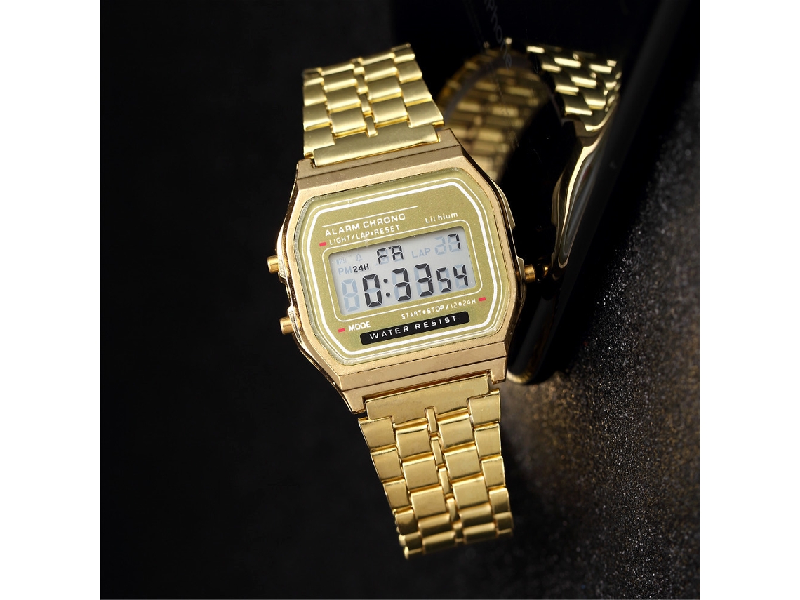 Reloj de lujo para hombre MDUG (oro) en oro, plata y acero inoxidable, resistente a los golpes.