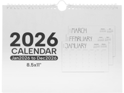 Calendario De Pared En Espiral 2026 – Planificador Anual Vertical De 12 Meses Mensual Completo Con Festivos