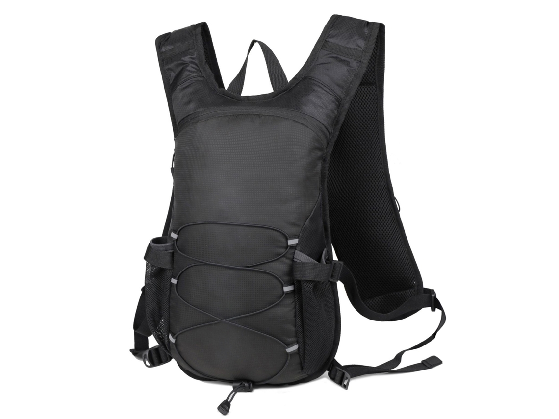 Mochila de hidratación reflectante de nailon transpirable Rebe con bolsillo para agua, ideal para ciclismo y running.
