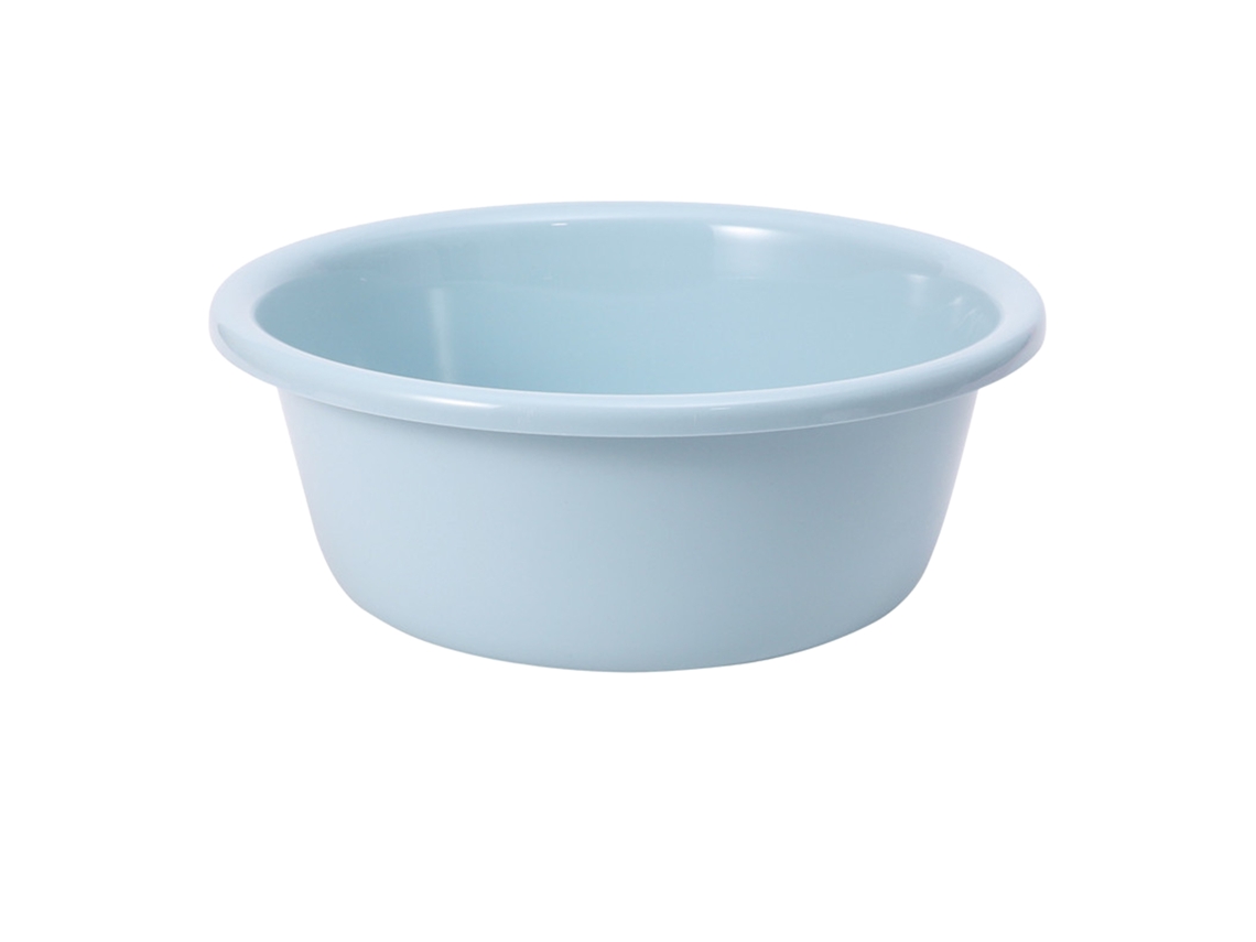 Lavabo pequeño redondo de plástico, azul, 29,5 x 10 cm.
