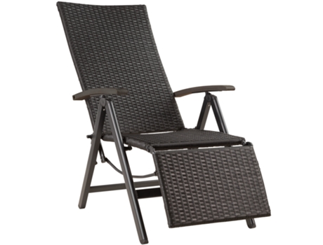 Silla de ratán Brisbane plegable con estructura de aluminio y reposapiés