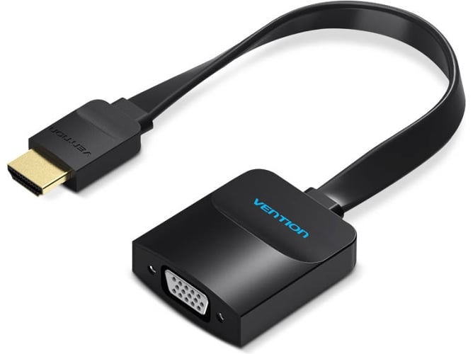 Cable VENTION Flat Adaptador convertidor HDMI para VGA con Micro USB y puerta de Aúdio de 0.15 m - negro |