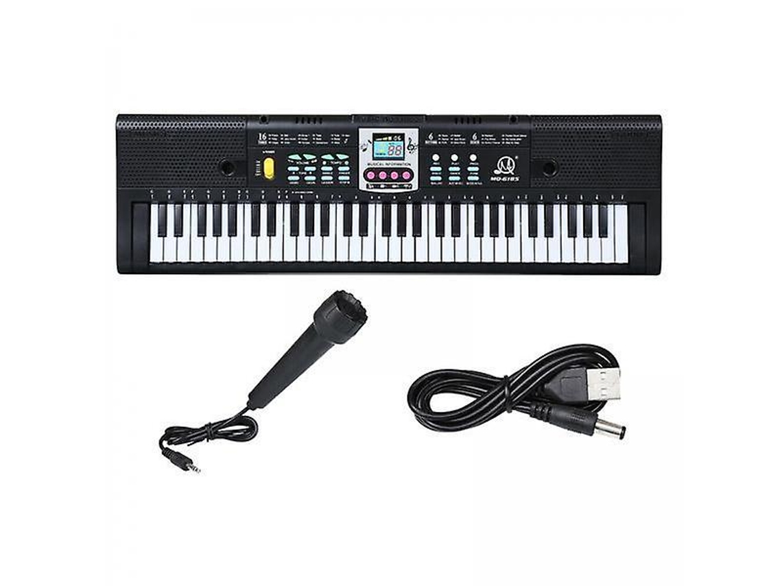 Teclado electrónico digital de 2 x 61 teclas, piano eléctrico musical, regalo para niños Everley891