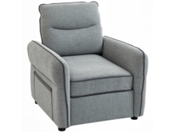 Sofá De 1 Plaza, Sofá De Salón De Terciopelo Egipcio, Con Bolsillo Lateral, 80 X 81 X 90 Cm, Gris.
