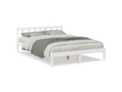 Maison Exclusive - Cama Extralarga Sin Colchón Madera Maciza Pino Blanca 140x220cm