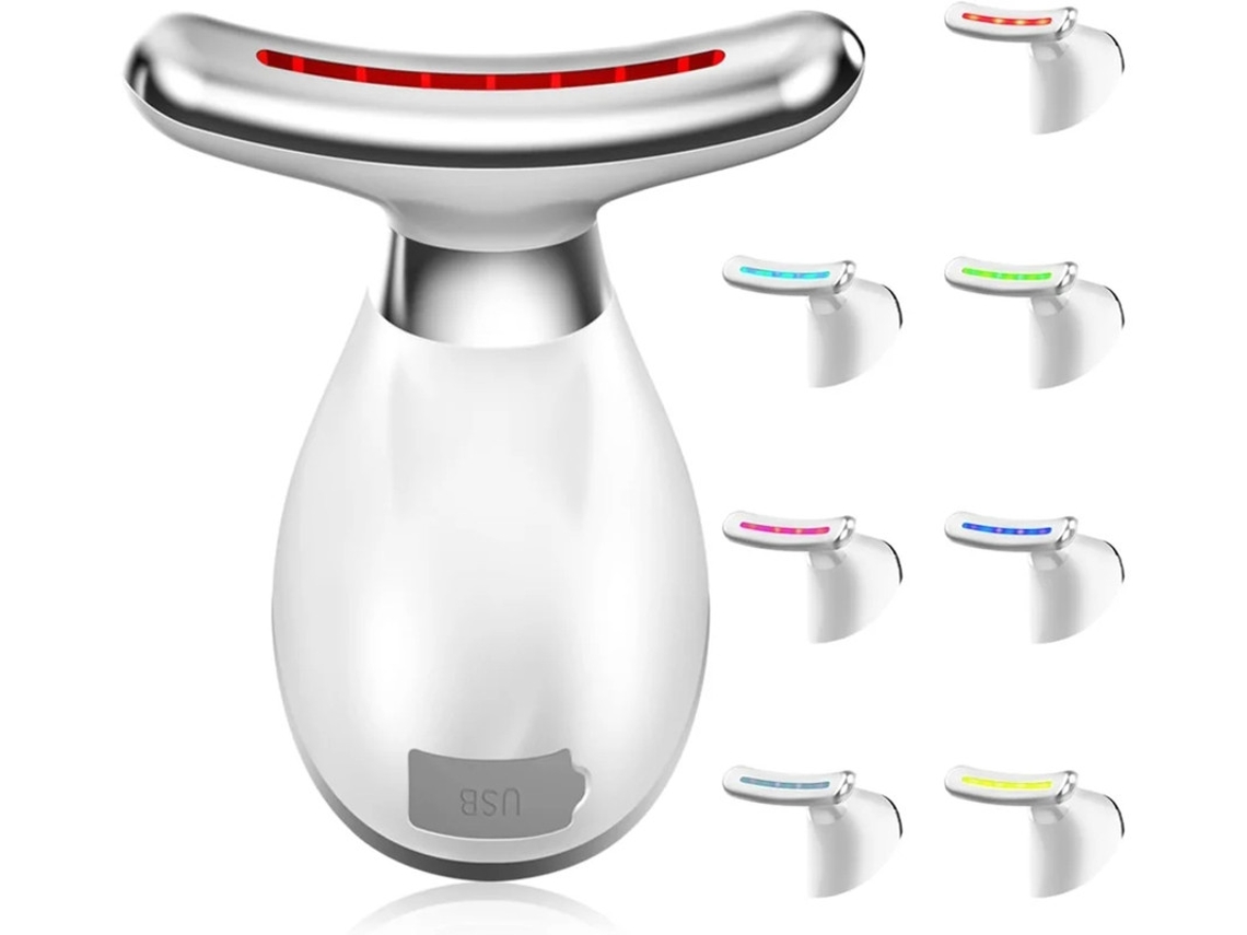 Terapia De Luz Vermelha Para Rosto E Pescoço Dispositivo De Lifting Facial 7 Em 1 Tecnologias Térmicas E De Vibração Para Cuidados Com A P Yizhood