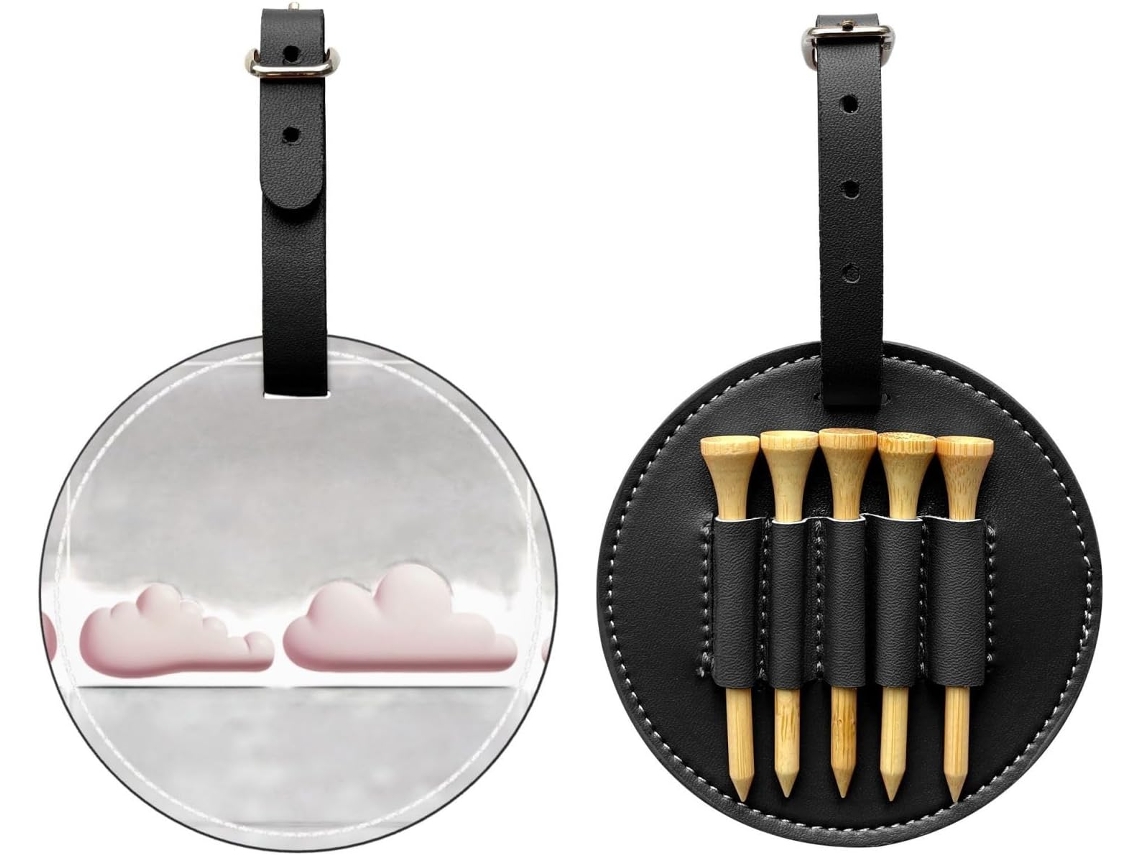 Bolsa para tees de golf Pink Clouds, negra, sin marca