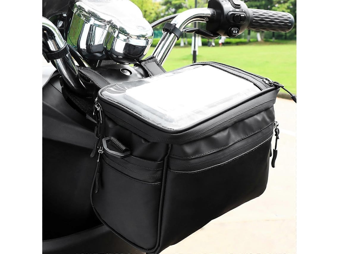 Bolsa Rebe com isolamento térmico para guidão de bicicleta, revestida em TPU tático, 7,5'', 5L, grande capacidade de armazenamento para acessórios de viagem, preta.