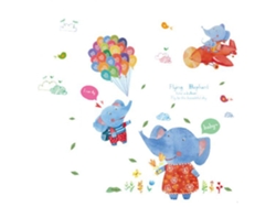 Calcomanía De Elefante Y Globos Para Pared Decorativa De Salón Y Dormitorio Fondo De Pared Adhesivo