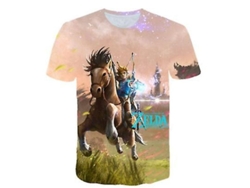 Camiseta Manga Curta Para Meninos E Meninas Zelda Cartoon Anime Impressão 3d Novidade