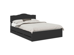 Maison Exclusive - Estructura De Cama Negro 150 X 200 Cm Madera Ingenieril