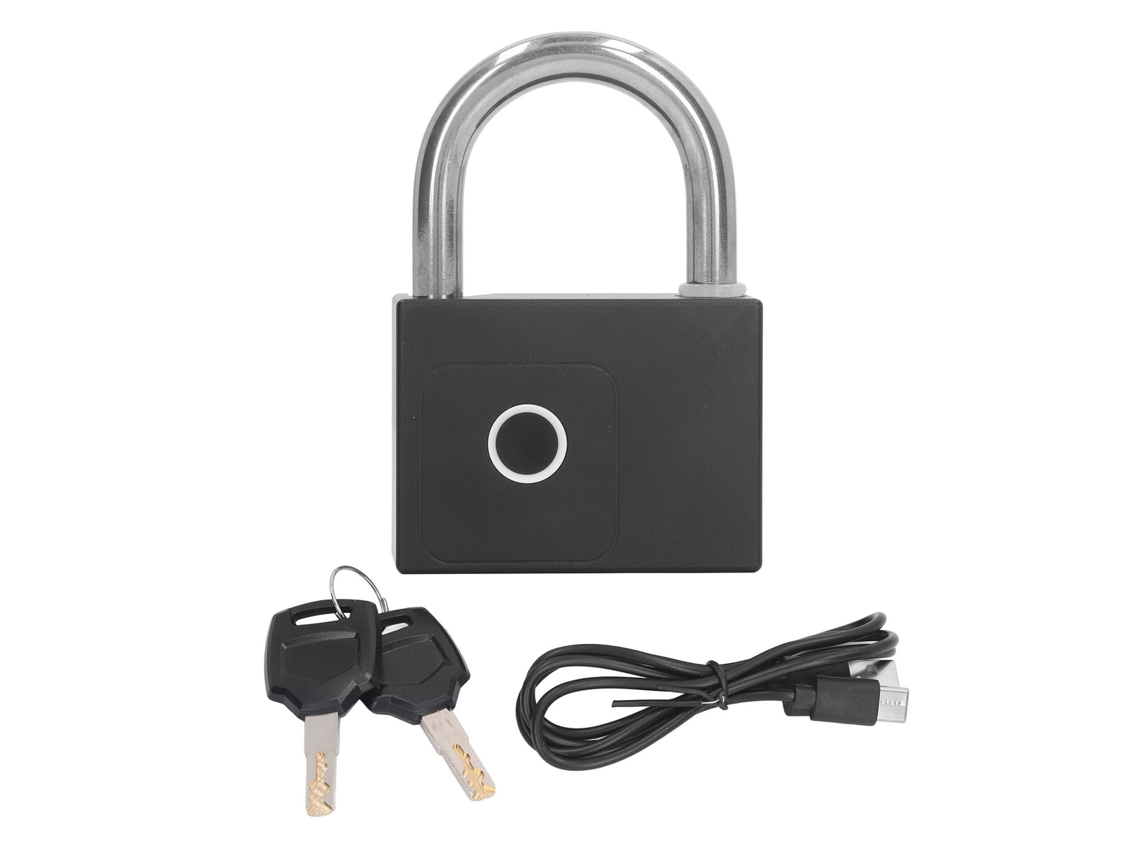 Trava Digital Com Controle App E Bluetooth Carregamento Usb Com Chaves Mecânicas Preta