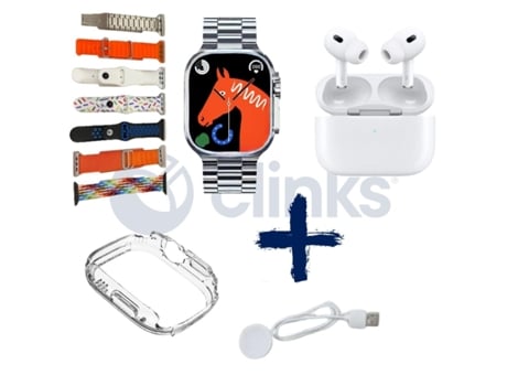 Pack Smartwatch Ultra Max 10 en 1 Silver