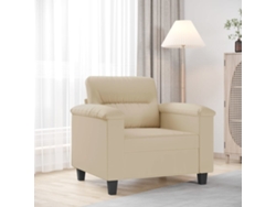Sillón De Tela De Microfibra Color Crema 60 Cm