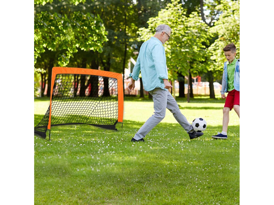 Juego de fútbol infantil plegable portátil Kklv-red para entrenamiento al aire libre con varillas cuadradas de fibra de vidrio para niños.