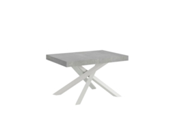 Mesa extensible Volantis 140/244x90 cm, patas de hormigón blanco, Itamoby