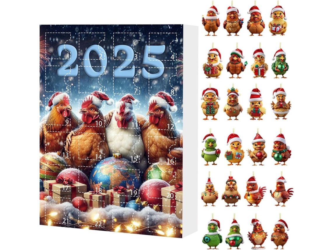 Calendario De Adviento De 24 Días 2025, Colgante De Animal Para Coche, Fiesta, Hogar, Navidad