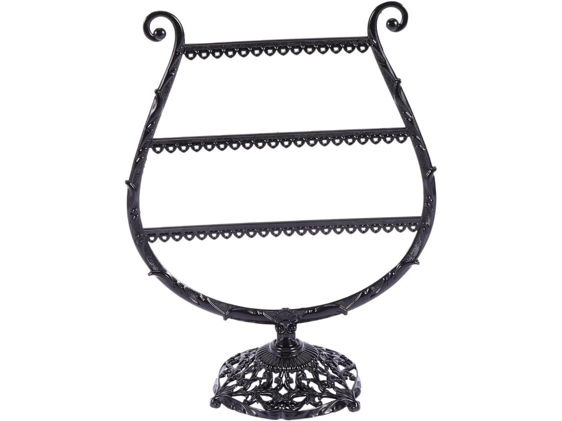Soporte Creativo De Hierro Para Exhibición De Joyas Con Diseño De Copa De Vino Negra, Soporte Para Pendientes