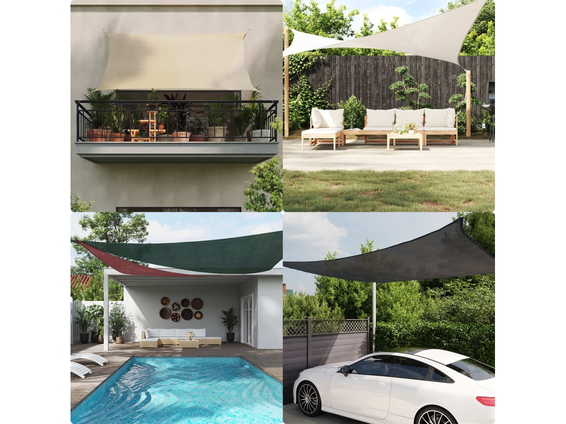 Para Sol Estilo Vela 160 G/m² 4x4 M Pead Antracita Dkd Decoración del hogar