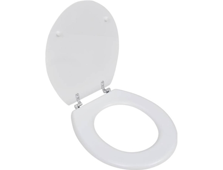 Asiento Inodoro Vidaxl blanco mdf wc tapa cierre duro del diseño simple