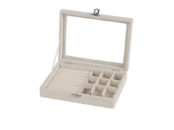 Caja de joyería de franela con cierre de seguridad para guardar joyas
