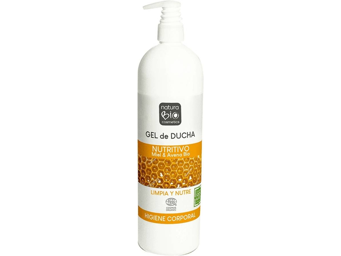 Gel de Baño NATURABIO COSMETICS Nutritivo de Miel y Avena Ecológica (740 ml)