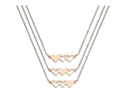 2026-collares De Corazón Para 3 Hermanas Amigas Distancia Regalo Cumpleaños Jóvenes De Acero Inoxidable Dorado