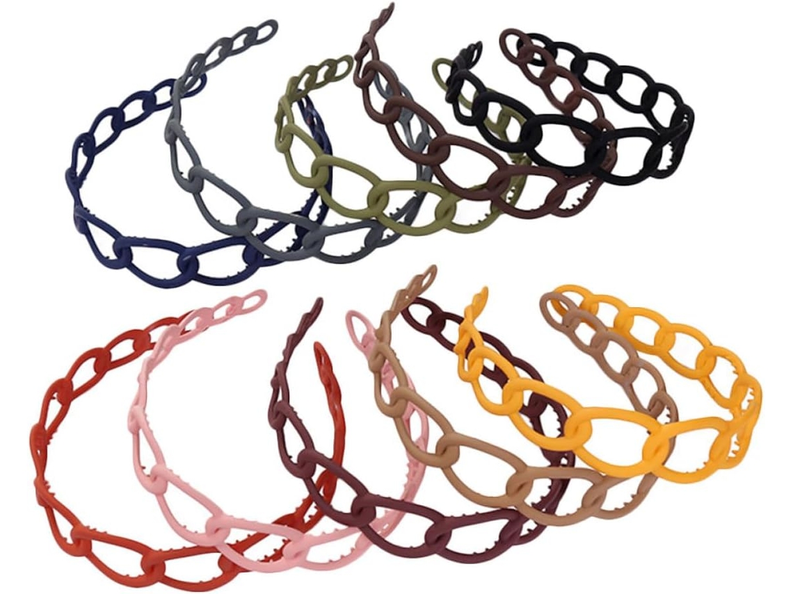 De 10 Faixas De Cabelo De Aba Larga Nuobesty Com Acabamento Fosco, Multicoloridas.