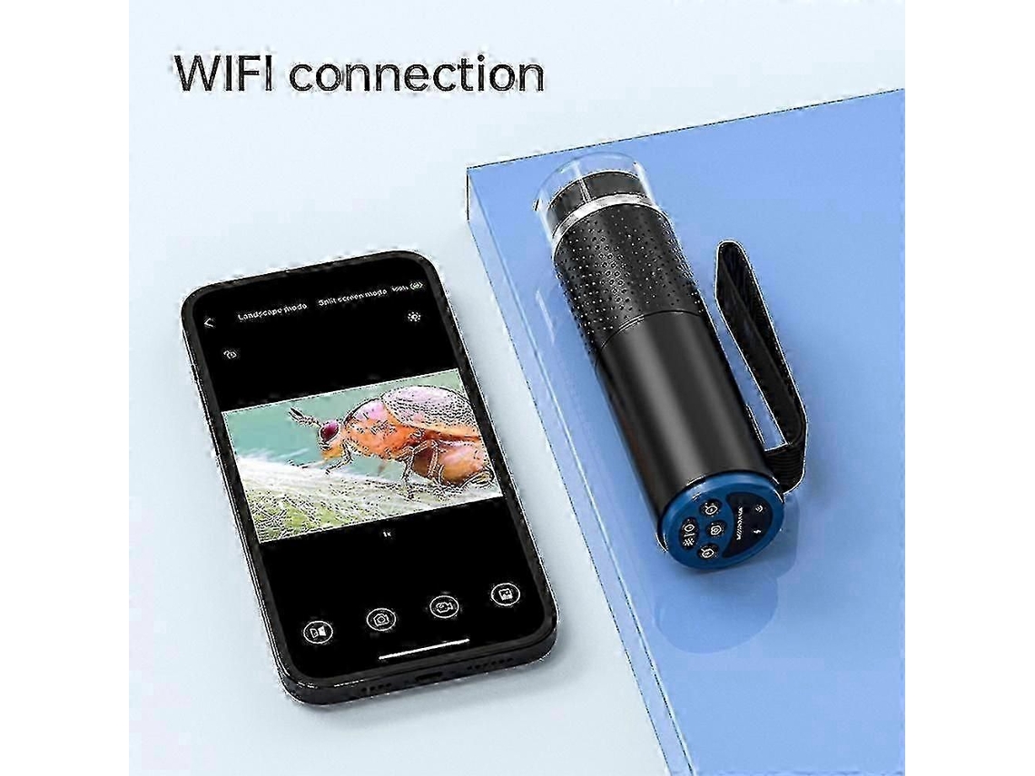 Microscopio inalámbrico portátil con Wi-Fi, aumento de 1200x, microscopio endoscópico recargable, lupa óptica digital F54 2025