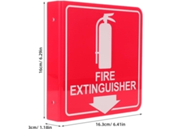 Juego De 4 Letreros Acrílicos Para Extintores De Incendios De 15x15 Cm, Doble Cara, Con Flecha Hacia Abajo Y Tornillo.
