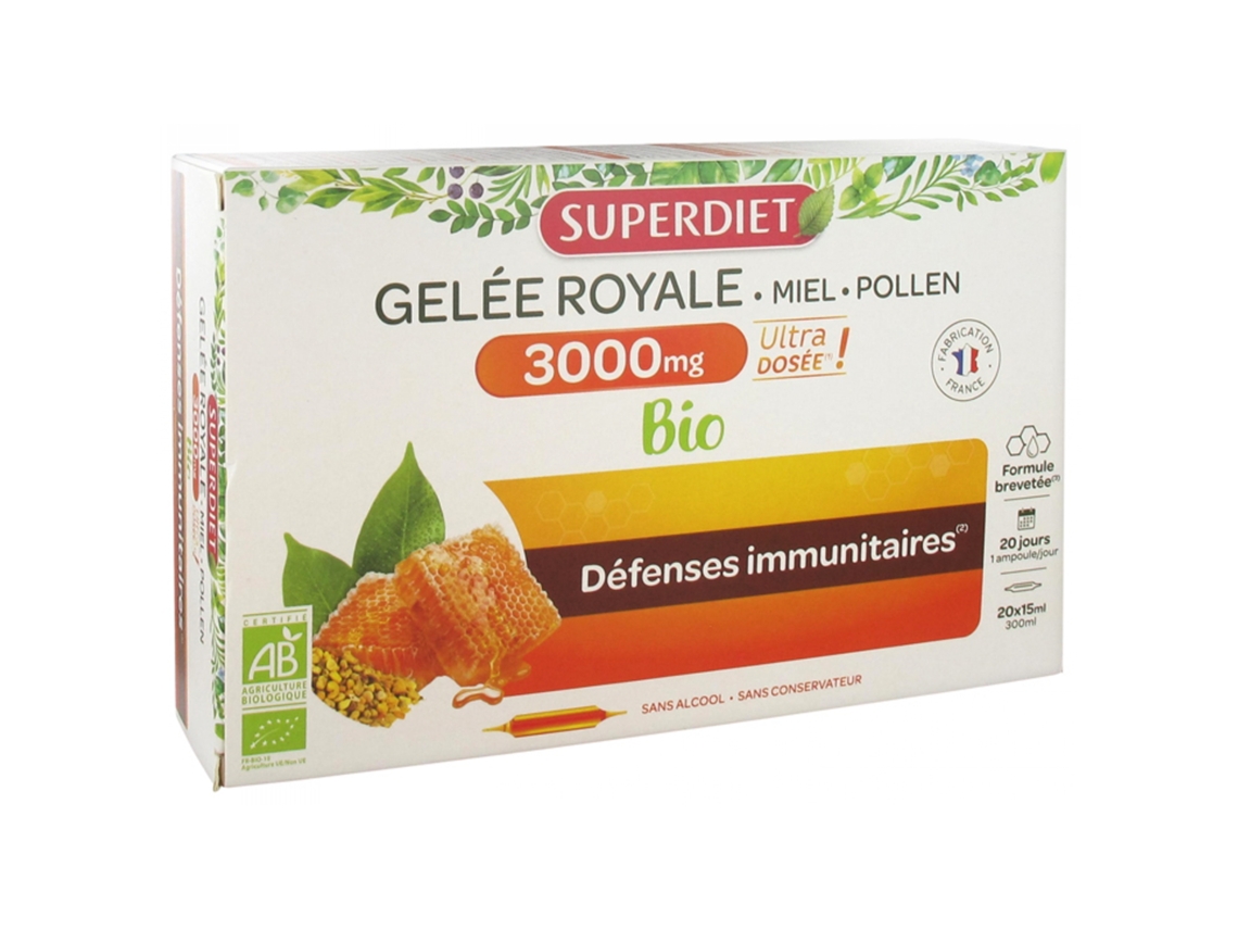 Jalea Real 3000 Mg Miel Polen Bio 20 Ampollas SUPERDIET