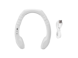 Ventilador de cuello USB portátil, enfriamiento instantáneo, blanco.