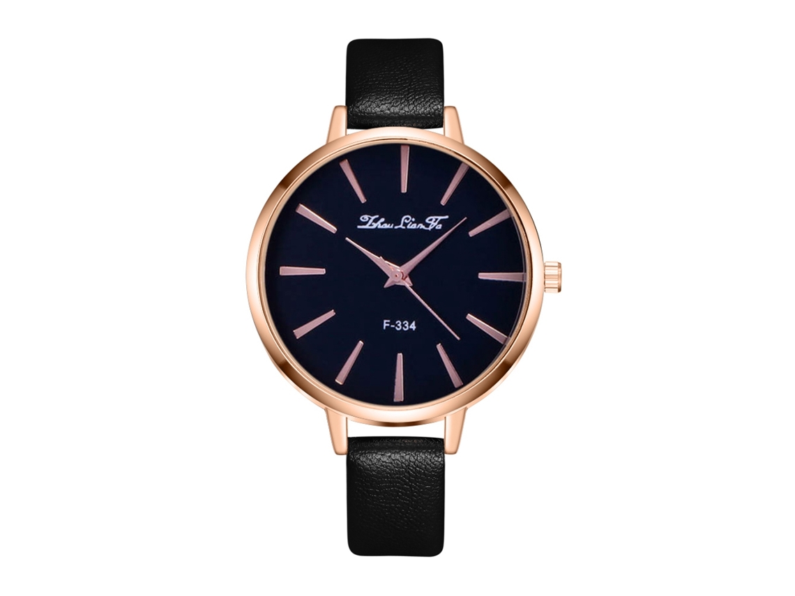Reloj De Pulsera De Cuarzo Informal De Moda Para Mujer, De Piel Sintética, Color Negro.